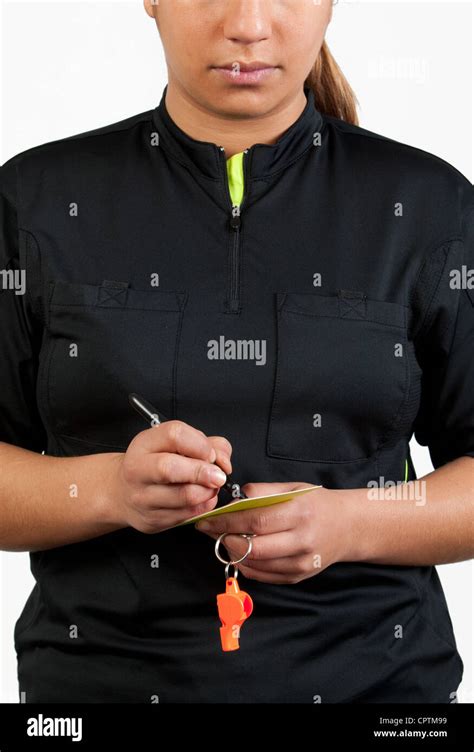 Female Referee Showing The Red Card Stock Photo Alamy