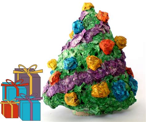 Mini Paper Mache Light Up Christmas Tree 8 Steps With