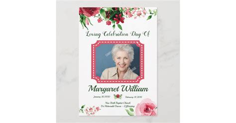 Bereavement cards, death remembrance cards, digital printable, funeral card messages, funeral home memorial cards, funeral memorial, funeral funeral prayer cards and premium memorial cards design services. Floral Funeral Program Card Template | Zazzle.com