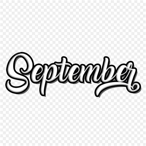 Month September Clipart Transparent Png Hd Calligraphy Script