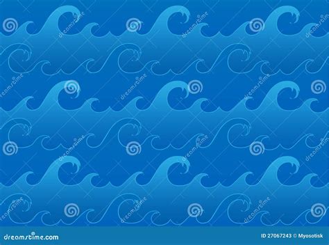 Vector Seamless Ocean Waves Pattern Stock Photos Image 27067243