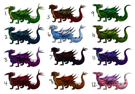 12 Dragon Adoptables By Holliebollie On Deviantart