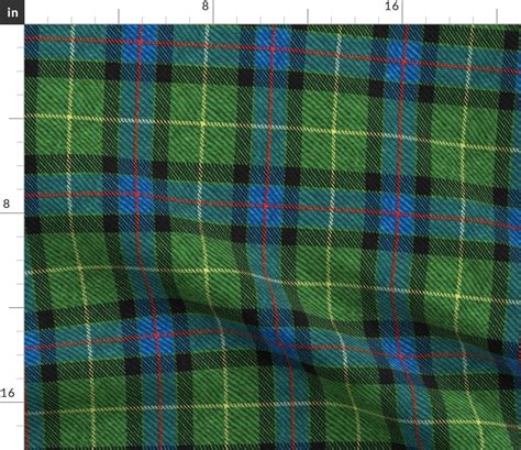 Blue And Green Plaid Fabric Classic Tartan In Green By Etsy