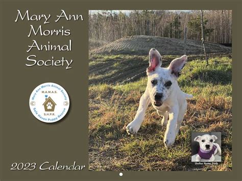Mary Ann Morris Animal Society 2023 Calendar Fundraising