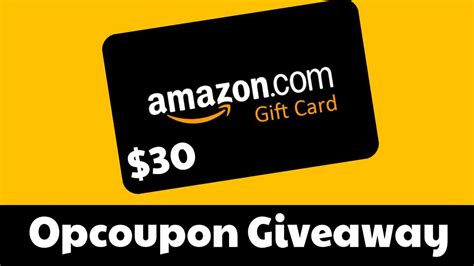Honey® is free and works in seconds. Opcoupon $30 Amazon Gift Card Giveaway - Coupon Codes and ...