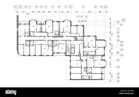 Detailed Architectural Floor Plan Apartment Layout Blueprint Vector