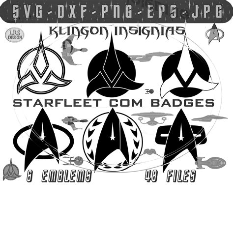 Starfleet Klingon Svg Com Badges Cut Files Etsy