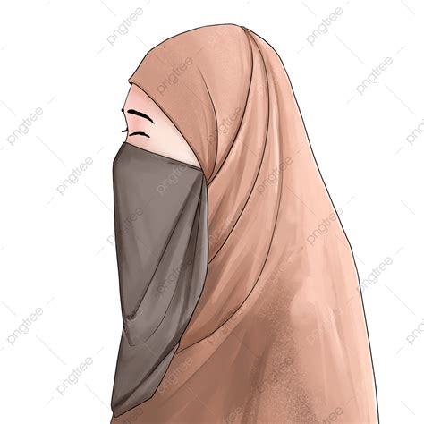 Muslimah Side Potrait Brown Niqab Cadar Cadar Niqab Muslimah Png
