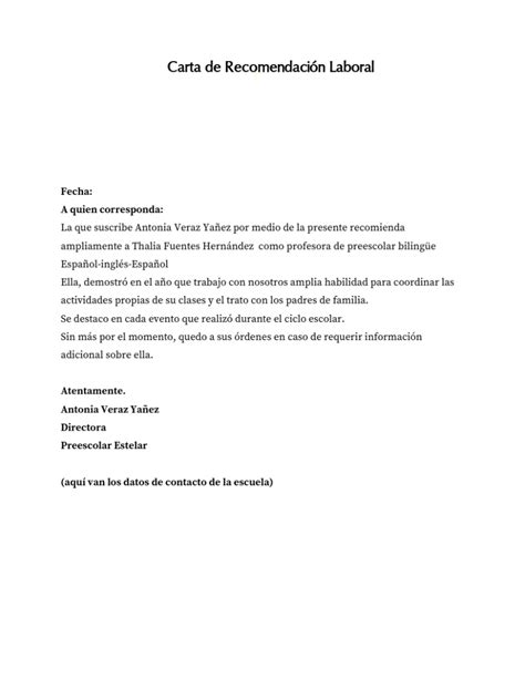 Carta de Recomendación Laboral Word y PDF SolicitudEmpleo com mx