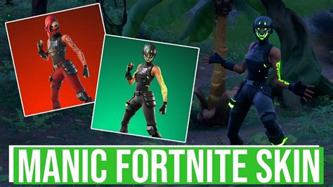 Manic Fortnite Skin And Scarlet Sai Back Bling And Pickaxe New Viridian