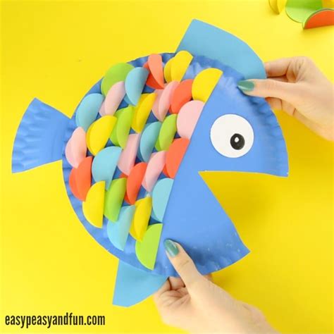 Paper Plate Fish Craft Rainbow Paper Circles Easy