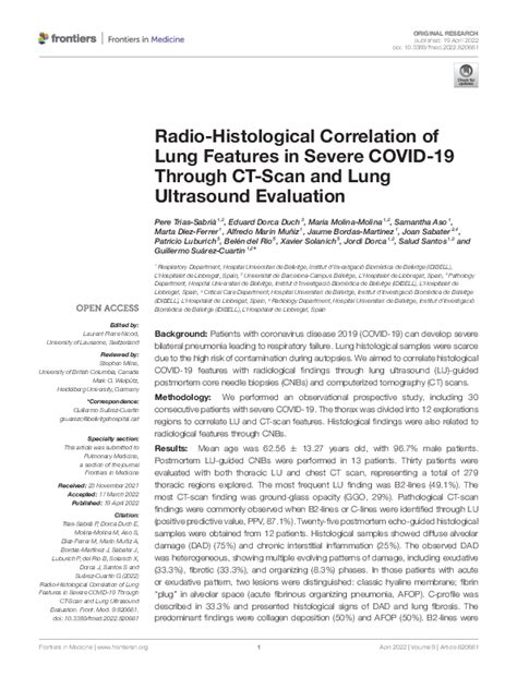 Pdf Radio Histological Correlation Of Lung Features In Severe Covid