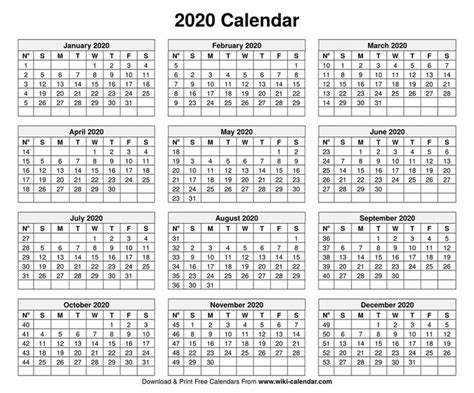 Free Printable Calendar Yearly