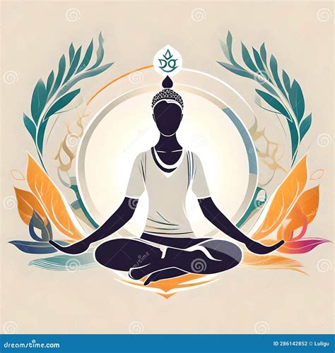 Yoga & Meditation Center Logo with Mandala Stock Illustration