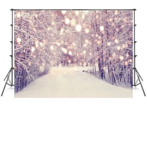 7x5ft Winter Photography Backdrop Light Snow Tree Backdground For