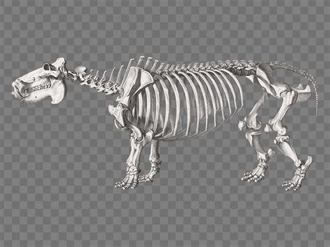 Hippo Skeleton Graphic By El Cutter · Creative Fabrica