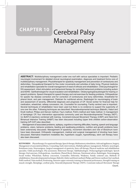 Cerebral Palsy Physiotherapy Treatment Ppt