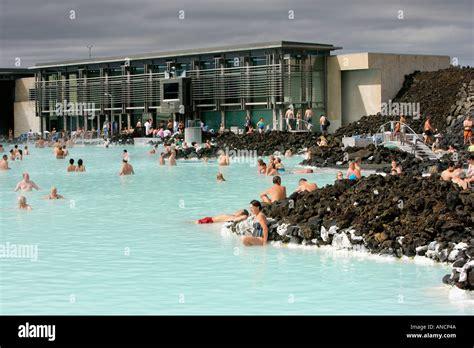 Iceland The Blue Lagoon Geothermal Spa And Geothermal Power Plant Hi