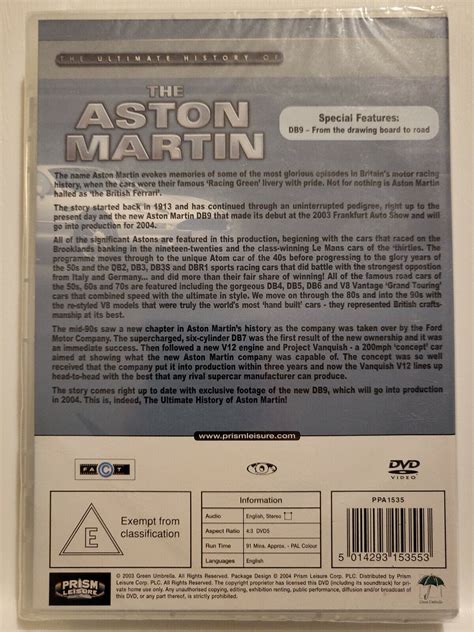 The Aston Martin Story Dvd 2004 For Sale Online Ebay