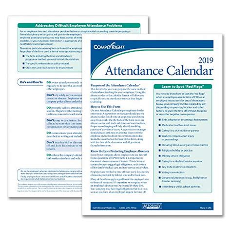 Complyright Attendance Calendar Card Pricepulse