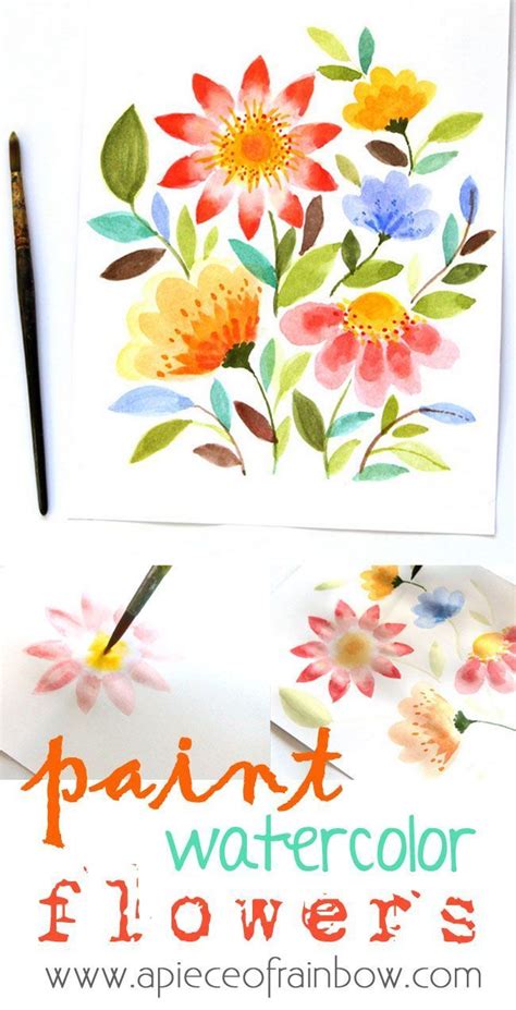 Paint Beautiful Watercolor Flowers In 15 Minutes A Piece Of Rainbow