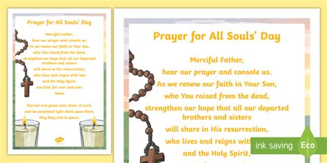 Prayer For All Souls Day Large Display Poster Teacher Made