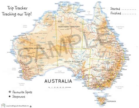 The Physical Map Of Australia To Record Your Travels