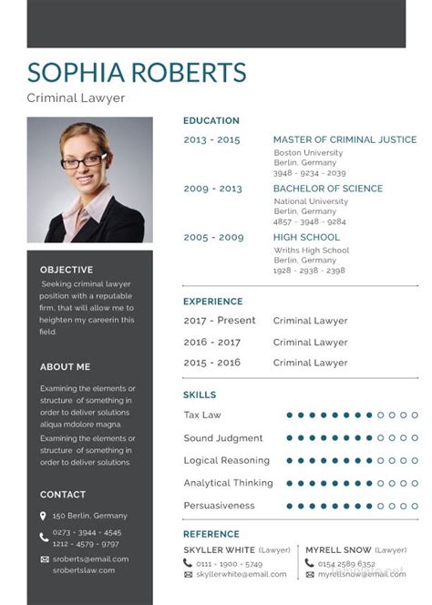 You must make sure that only the correct and the most suitable depending on your own circumstance you will need to decide which type of a cv is most appropriate. Free Basic Criminal Lawyer Resume | cv örnekleri | Resume ...