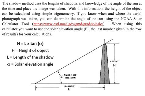 Solved The Shadow Method Uses The Lengths Of Shadows And Knowledge Of