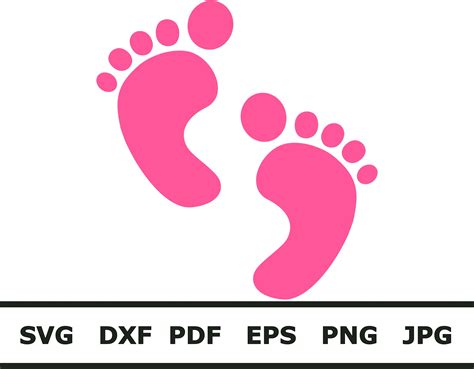 Pink Baby Feet Svg Cricut And Silhouette Compatible Etsy