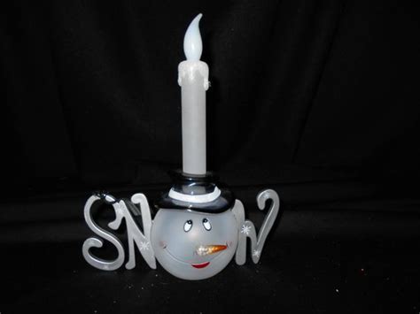 Snowman Snow Led Candlestick Christmas