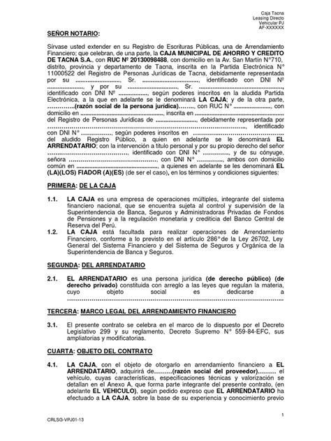 Contrato De Arrendamiento Financieropdf Póliza De Seguros