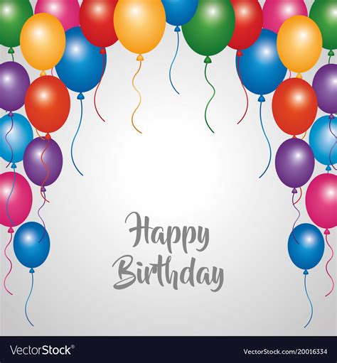Three lovely hearts are displayed above the words happy. Happy birthday card party celebration border Vector Image