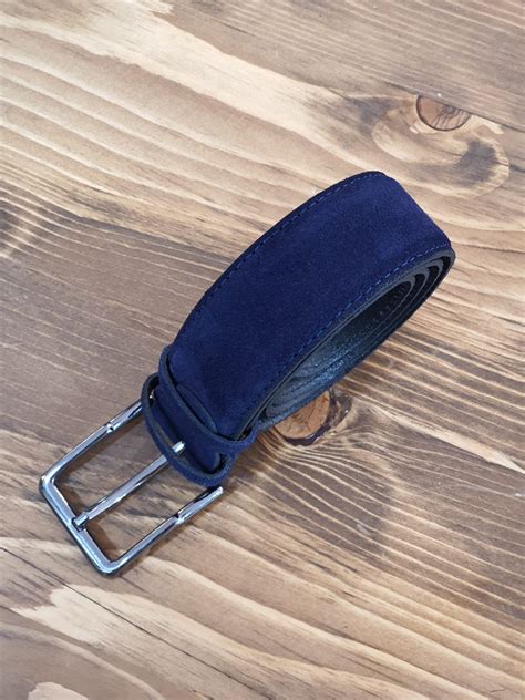 Gentwith Bellingham Navy Blue Suede Leather Belt Gent With