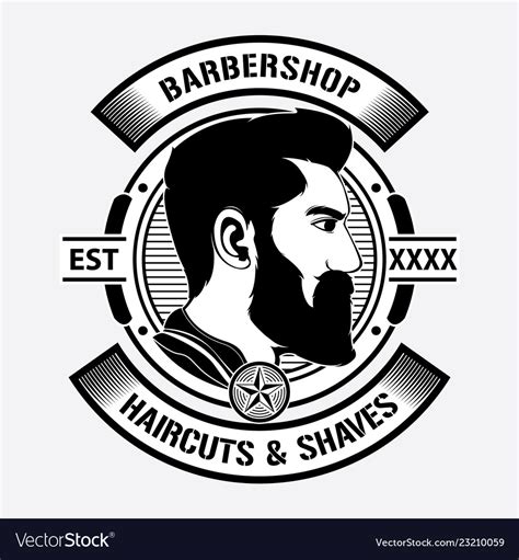 Barber vintage element, shave barber salon, logotype barber shop, label barber shop illustration. Design barber shop logo Royalty Free Vector Image