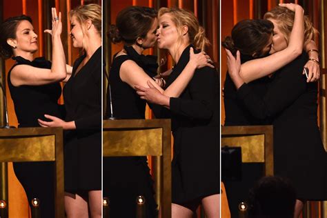 Amy Schumer And Tina Fey Shared A Very Awkward Staged Lesbian Kiss Vanity Fair