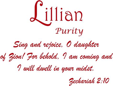 Baby Names Wall Decals For Lillian Displays The Meaning Of
