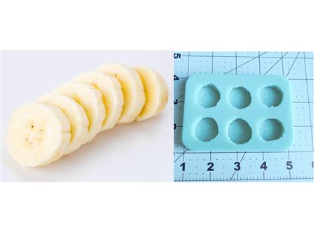 6pc Banana Slices Silicone Mold Realistic Banana Slice For Etsy Silicone Molds Diy Soy