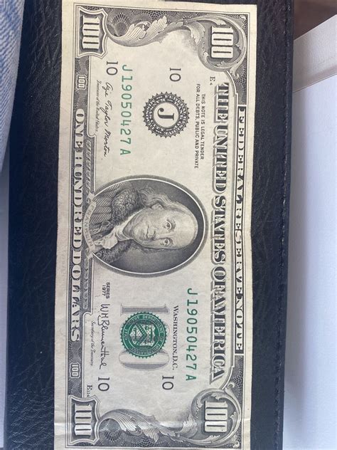 1977 Series 100 Dollar Bill Offset Misprint Ebay