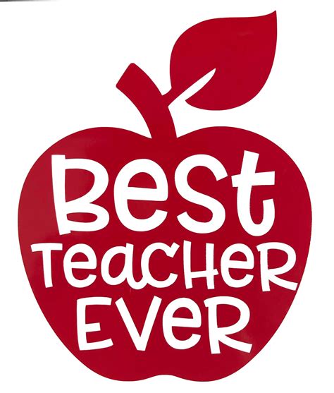 Teacher Vinyl Decal Teacher Apple Decal Best Teacher Ever Etsy Finland