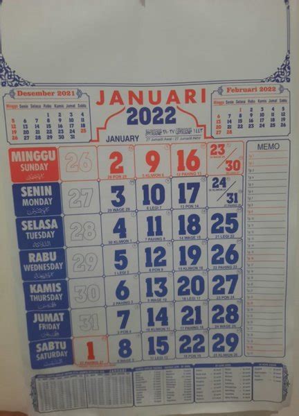 Jual Kalender Polos 2022 Kalender Dinding 2022 Arab Di Lapak Faza