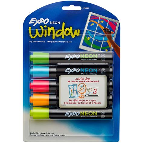 Expo Neon Window Markers 5 Pack Woolworths