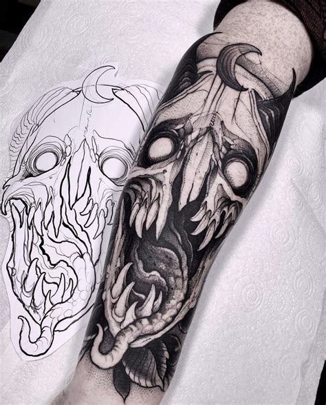 Demon Skull Tattoo Bruno Santos Best Sleeve Tattoos Time Tattoos