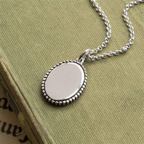 Engravable Sterling Silver Oval Necklace By Martha Jackson Sterling