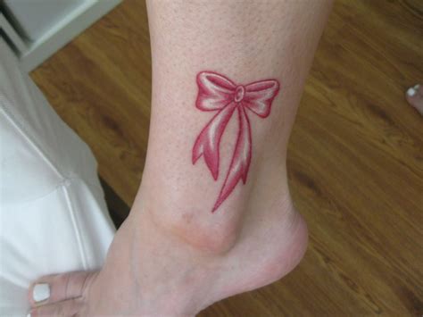 Pink Ribbon Bow Tattoos