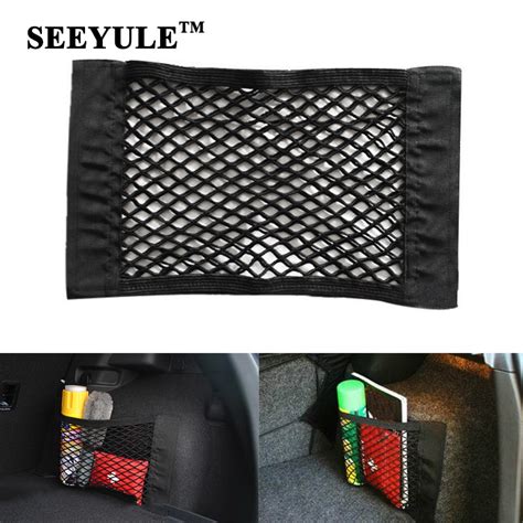 1pc Seeyule Car Rear Trunk Back Seat Organizer Elastic Double Layers