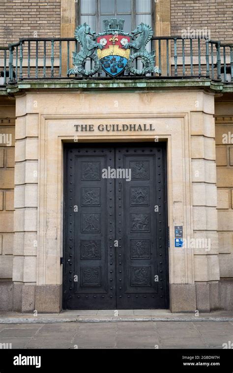 The Guildhall Cambridge Entrance Stock Photo Alamy