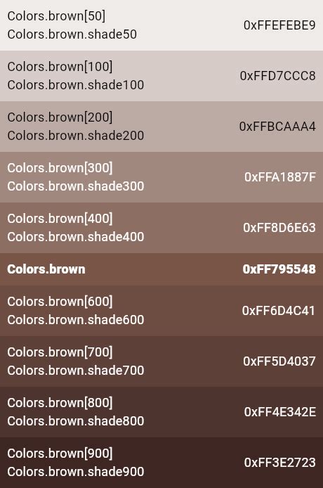 Brown Constant Colors Class Material Library Dart Api