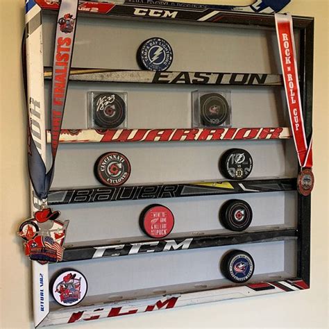 Hockey Puck Display Case Holds 40 Pucks Hockey Sticks Etsy Goalie