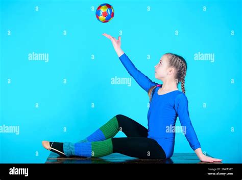 Practicing Gymnastics Hard Before Performance Flexible Healthy Body Rhythmic Gymnastics Sport